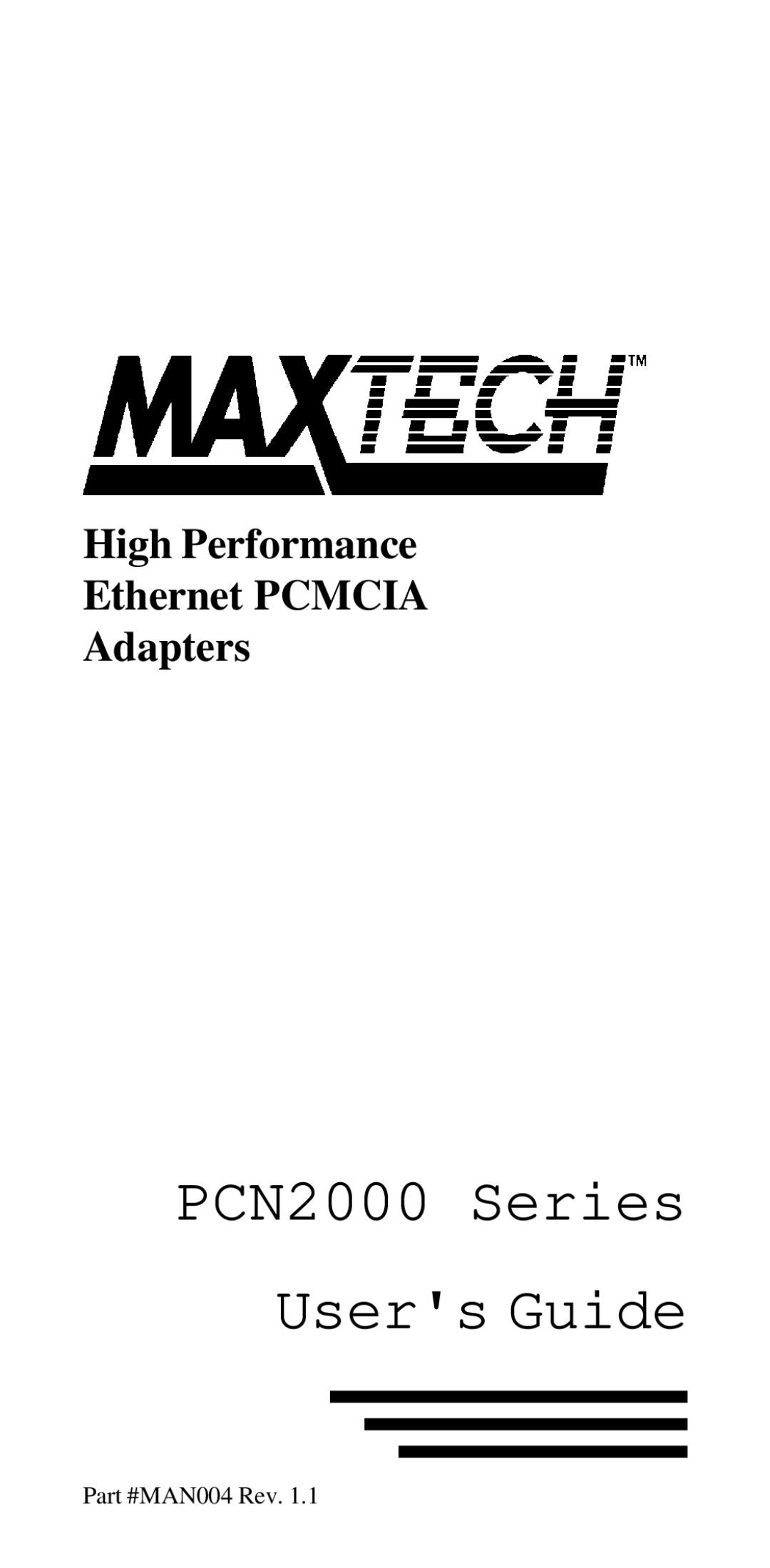 MaxTech manual PCN2000 Series Users Guide 