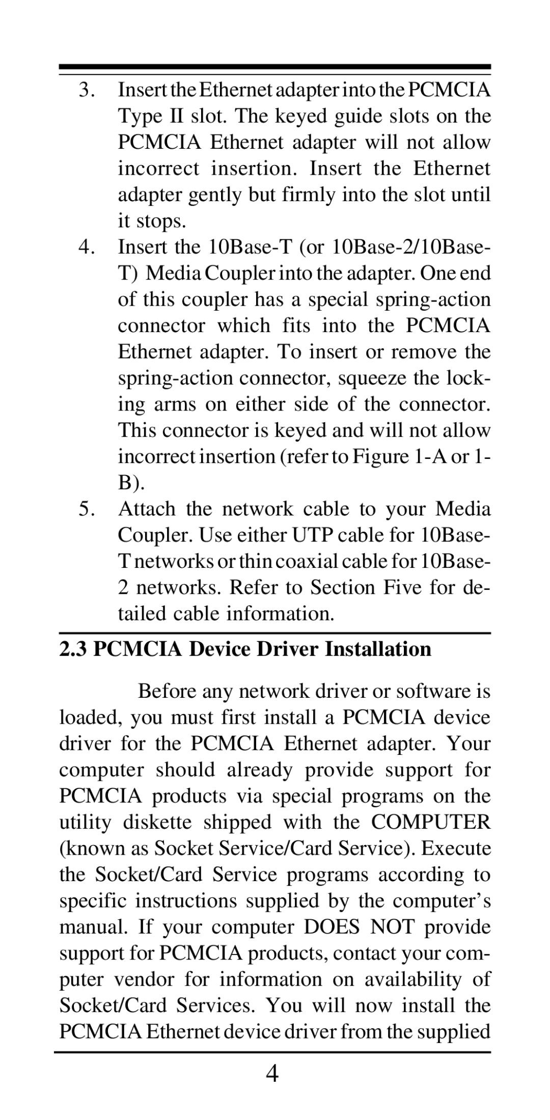 MaxTech PCN2000 Series manual Pcmcia Device Driver Installation 