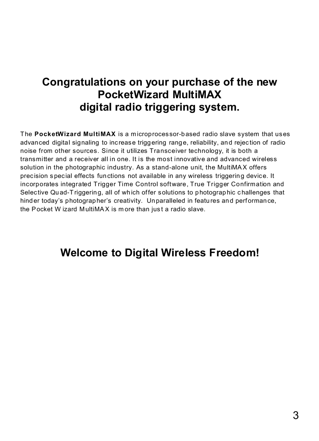 MaxTech Transceiver manual Welcome to Digital Wireless Freedom 