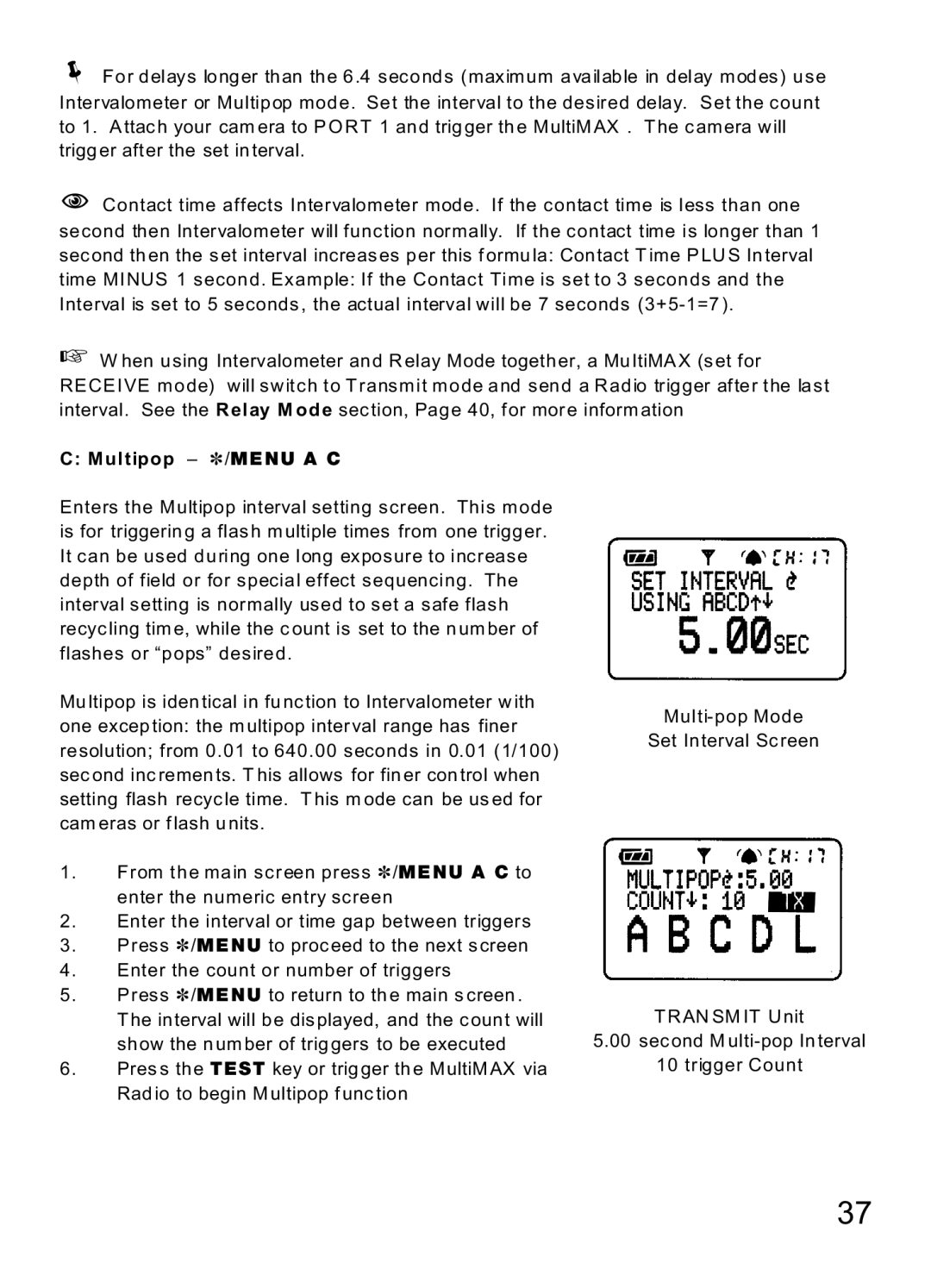 MaxTech Transceiver manual Multipop ~/MENU a C 