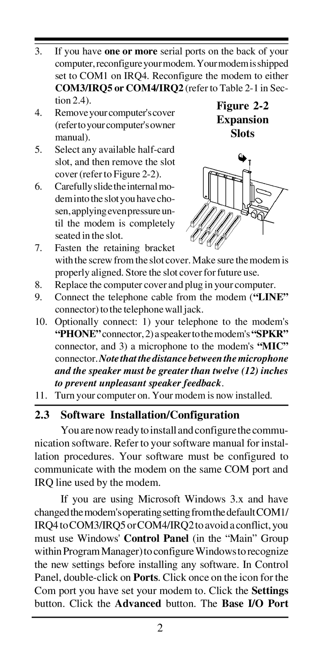 MaxTech V.42bis, V.32bis user manual Software Installation/Configuration 