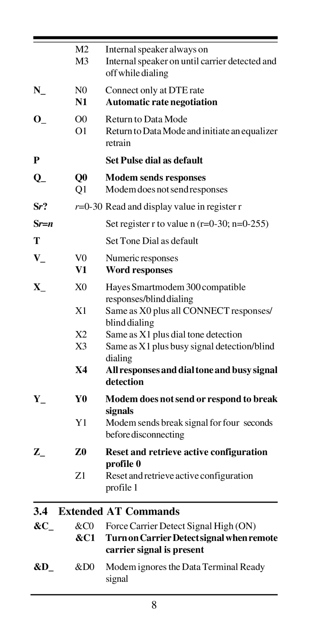 MaxTech V.32bis, V.42bis user manual Extended AT Commands 