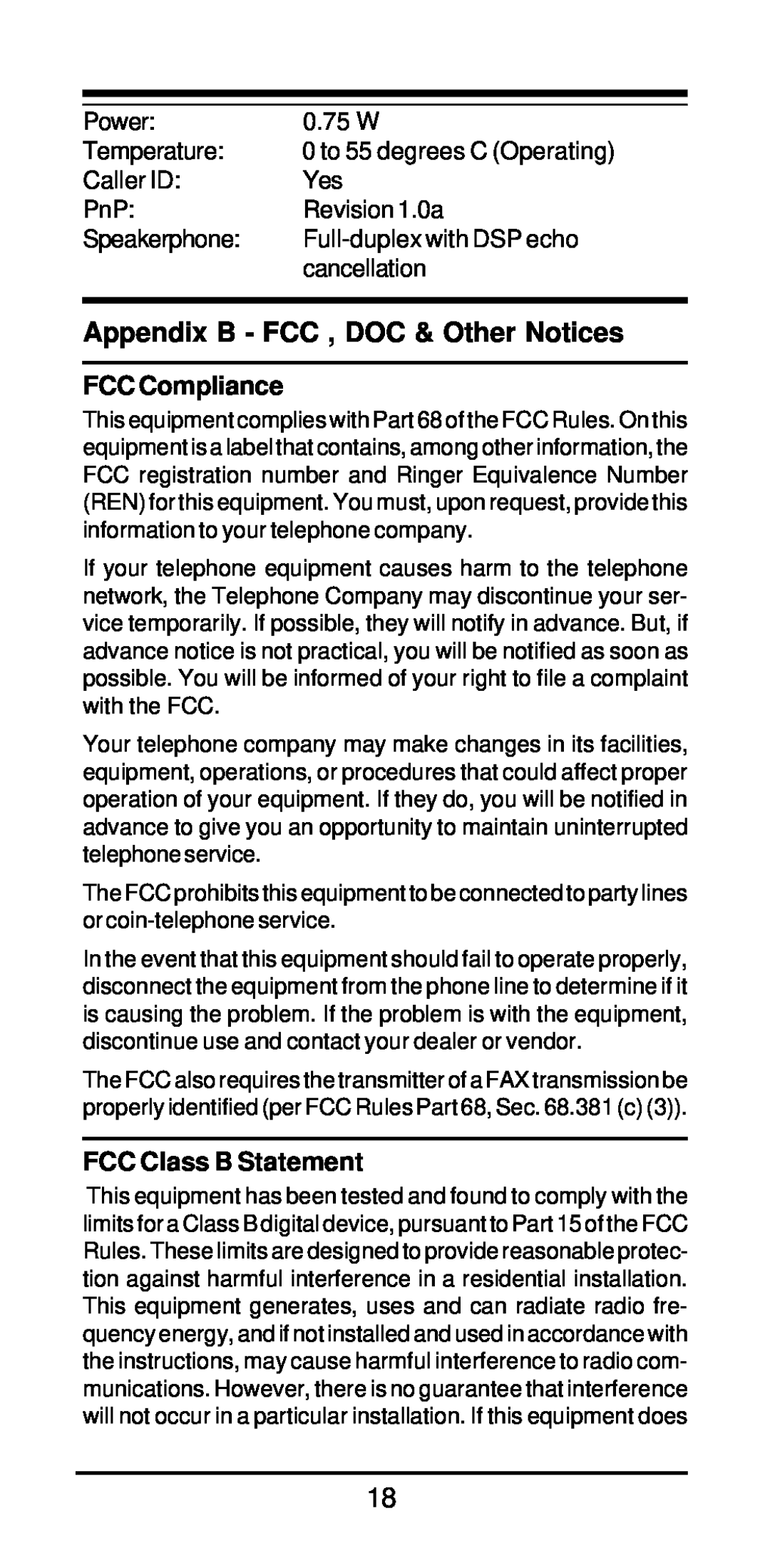 MaxTech xpvs336i user manual Appendix B - FCC , DOC & Other Notices, FCC Compliance, FCC Class B Statement 