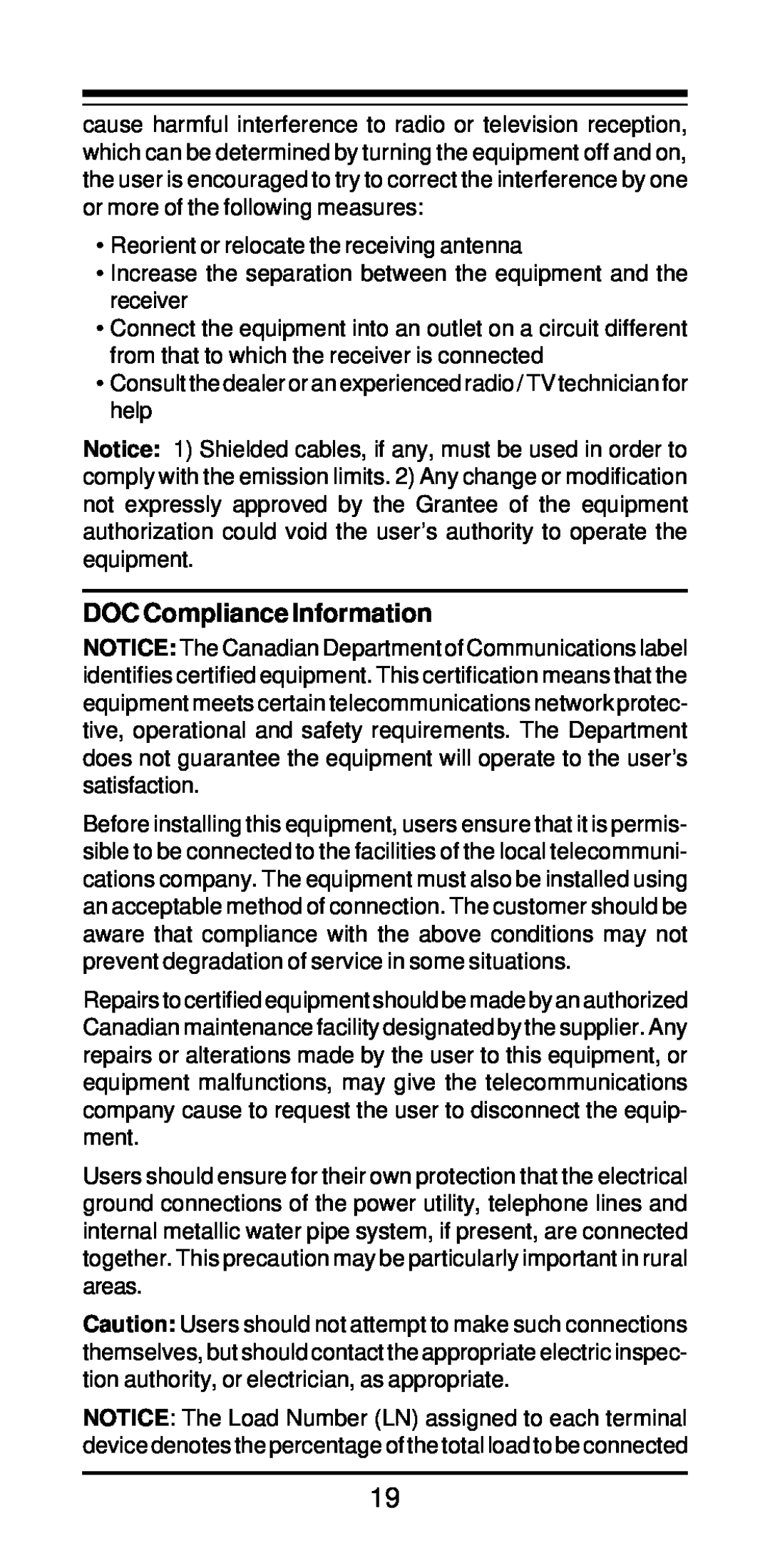 MaxTech xpvs336i user manual DOC Compliance Information 