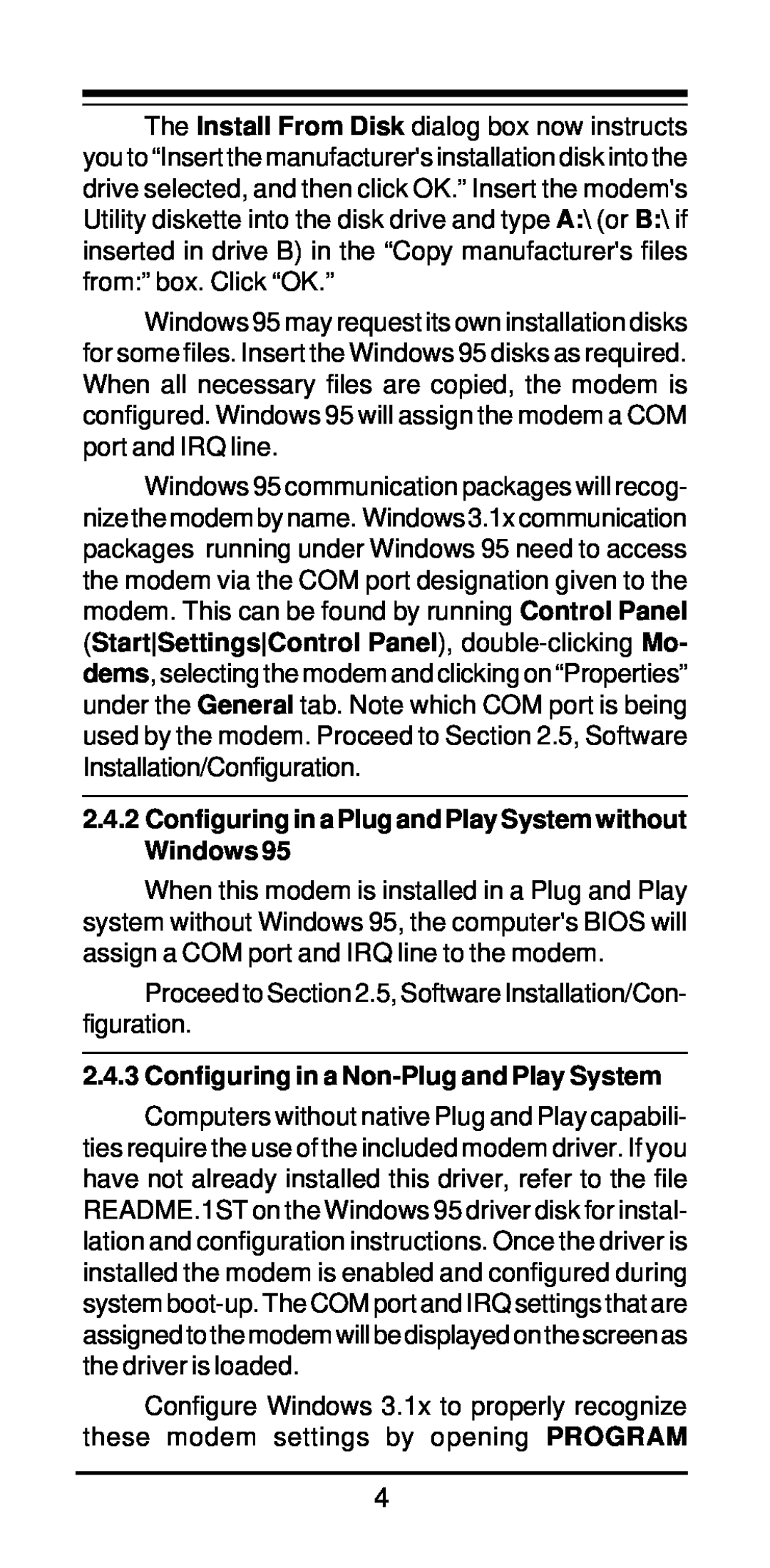 MaxTech xpvs336i Configuring in a Plug and Play System without Windows, Configuring in a Non-Plug and Play System 