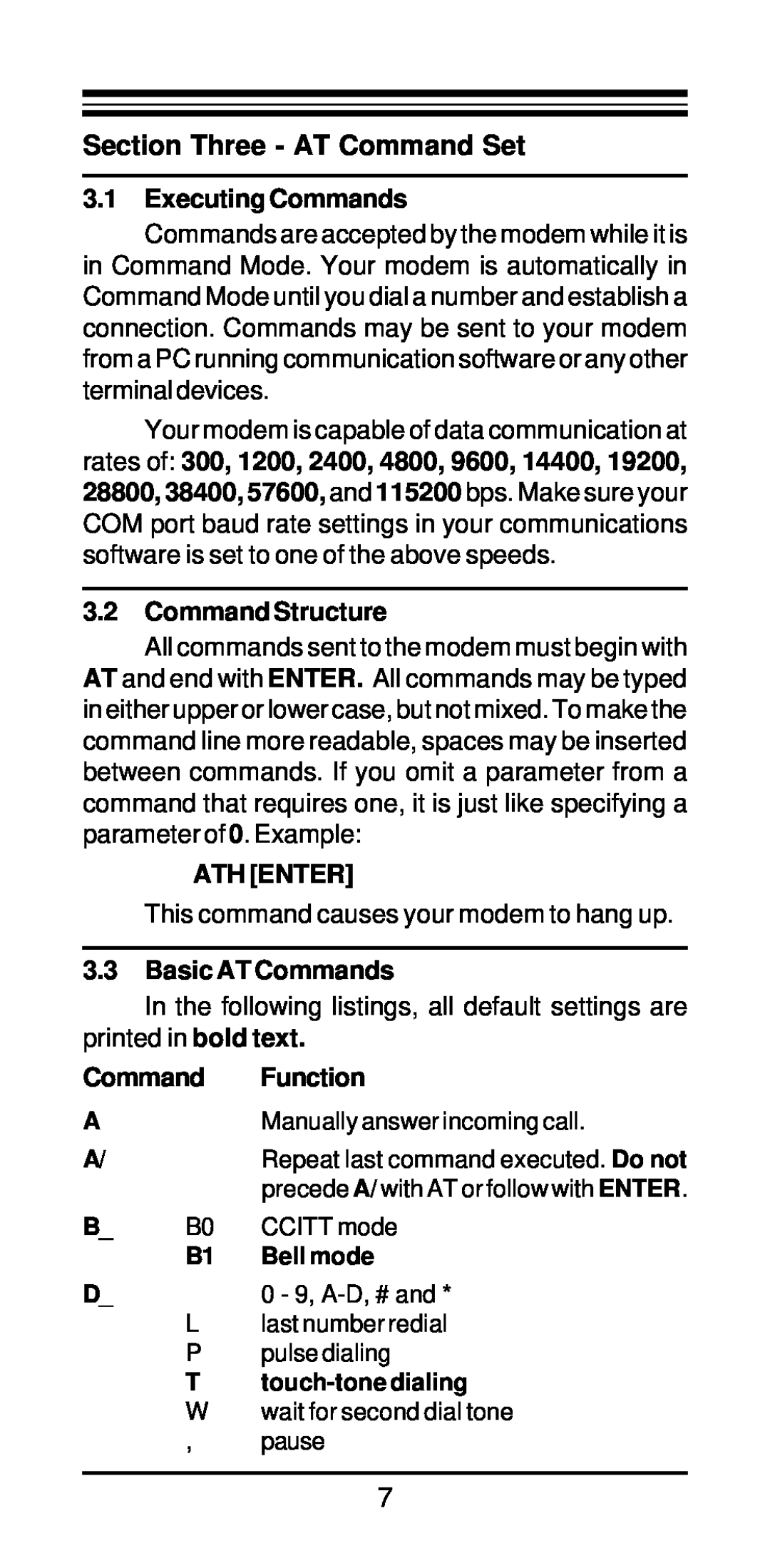 MaxTech xpvs336i user manual Section Three - AT Command Set 