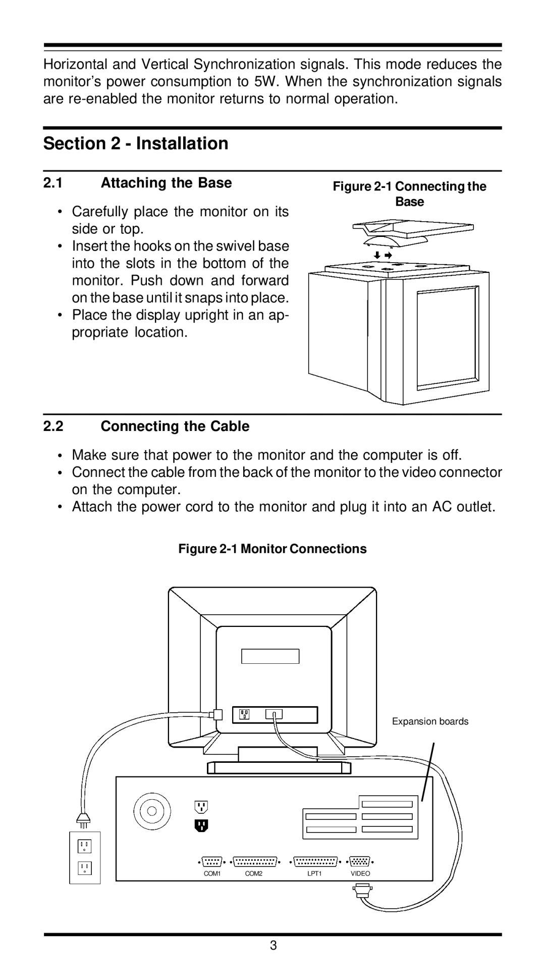 MaxTech XT4871 user manual Installation, Attaching the Base, Connecting the Cable 