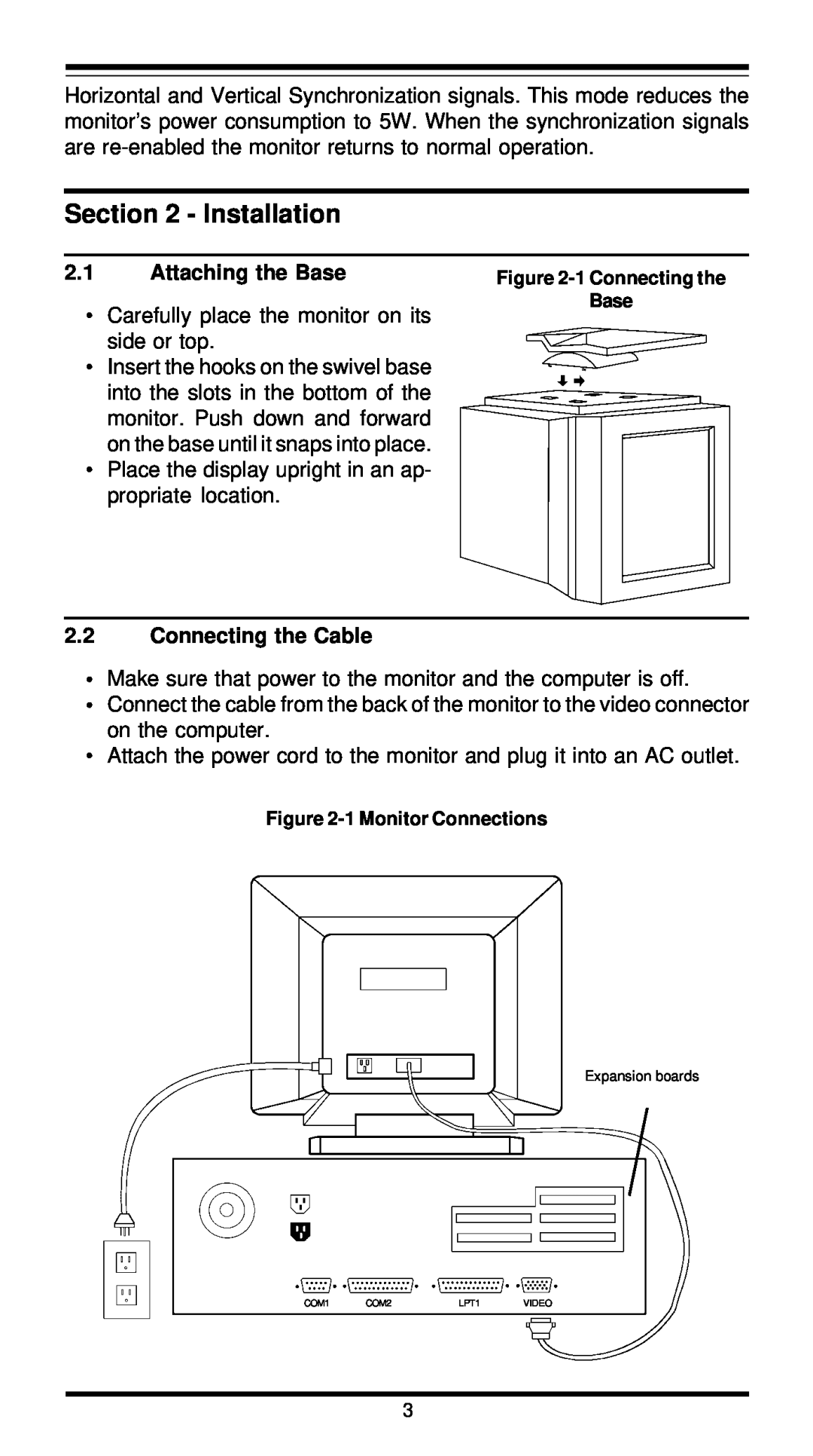MaxTech XT4871 user manual Installation, Attaching the Base, Connecting the Cable 