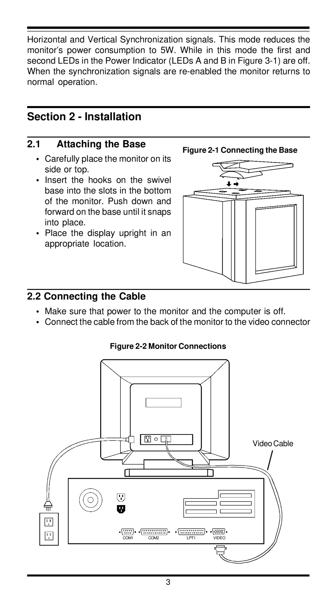 MaxTech XT7800 user manual Installation, Attaching the Base, Connecting the Cable 