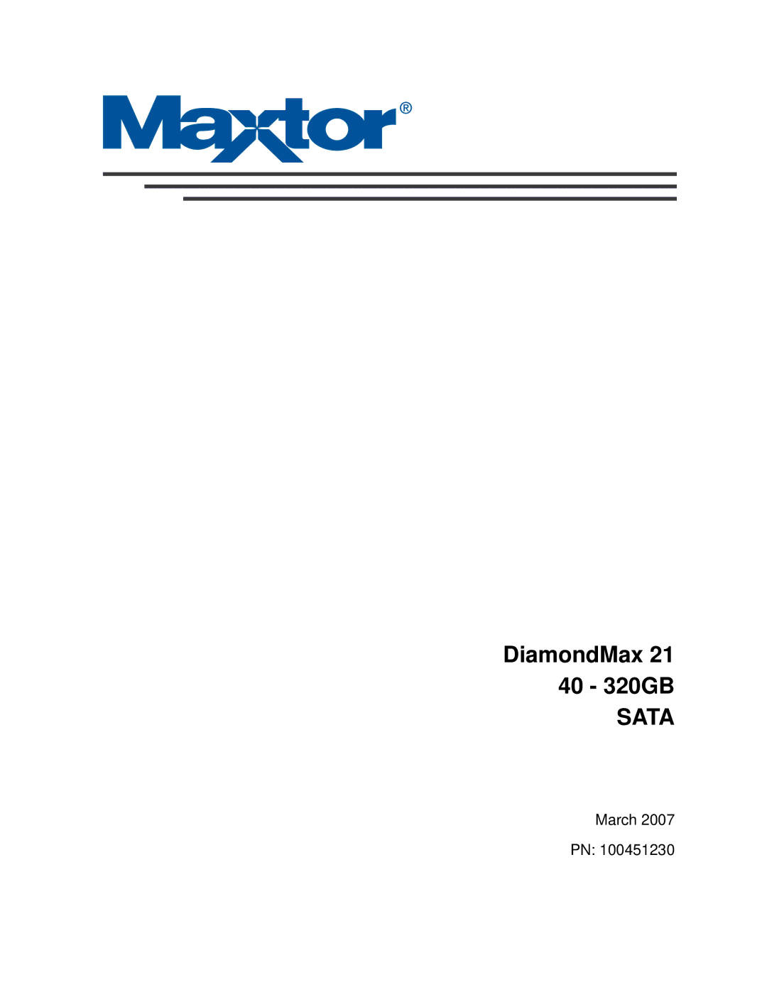 Maxtor 100451230 manual Sata 