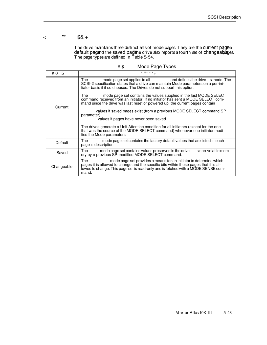 Maxtor 10K III manual Mode Page Types 