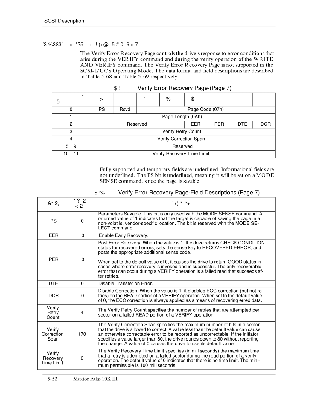 Maxtor 10K III manual Verify Error Recovery Page-Page, Sense command, since the page is savable, Eer Per Dte Dcr 