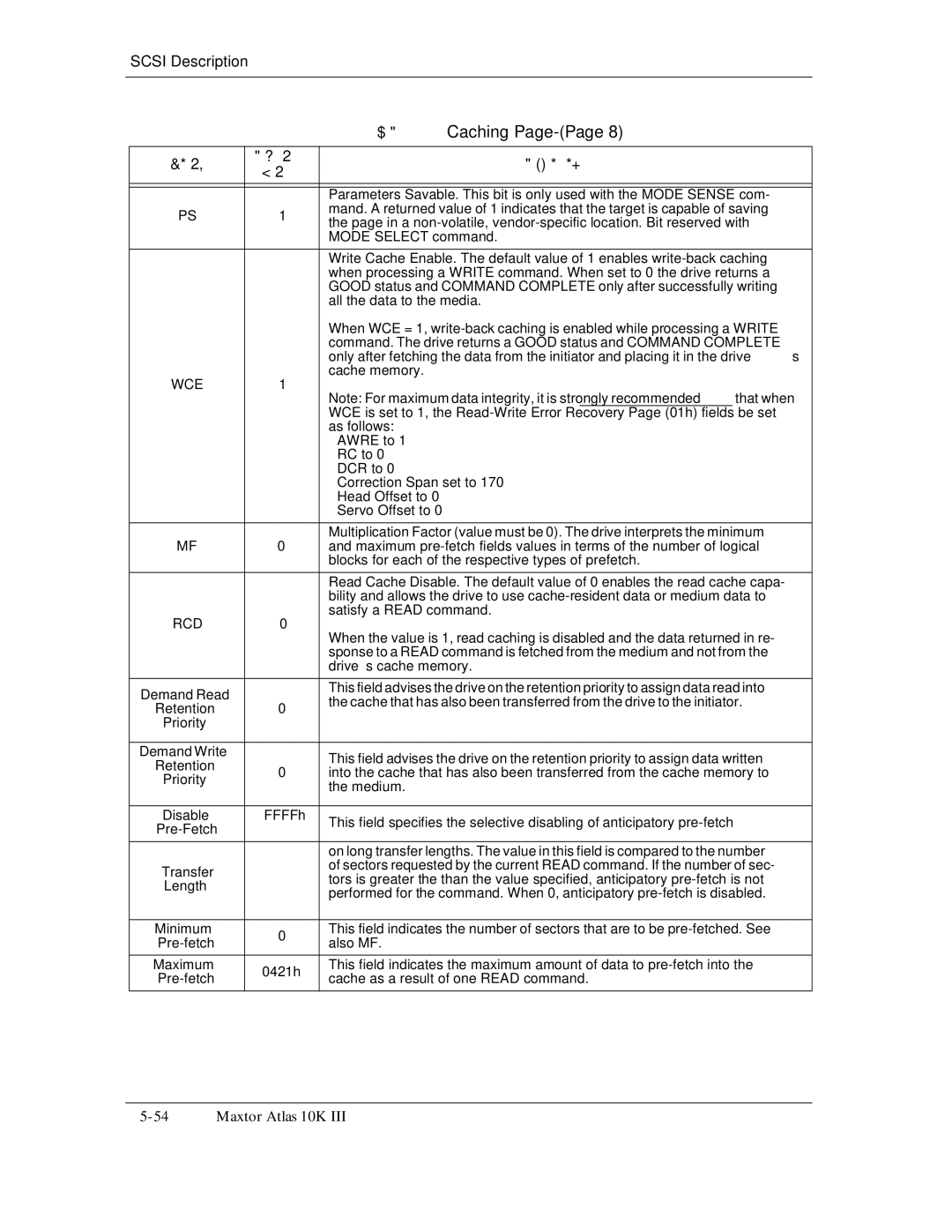 Maxtor 10K III manual A non-volatile, vendor-specific location. Bit reserved with, Retention Priority Demand Write 