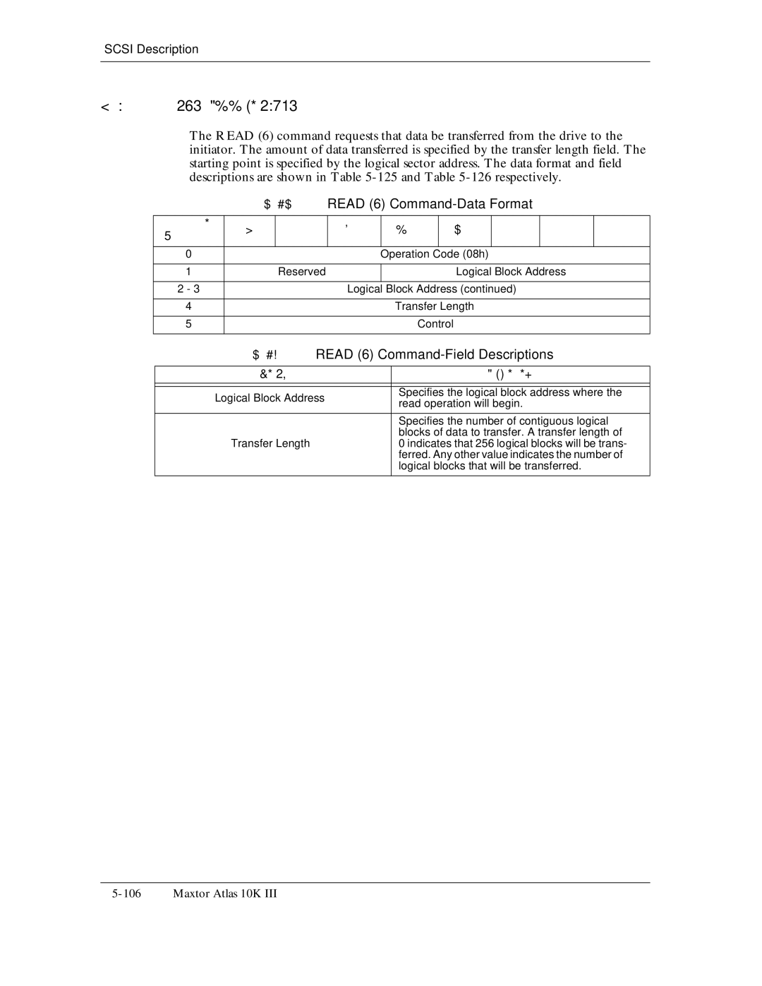 Maxtor 10K III manual Read 6 Command-Data Format, Ferred. Any other value indicates the number 