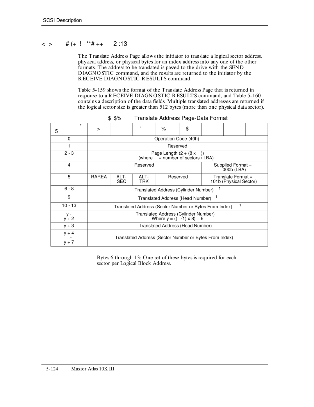 Maxtor 10K III manual 159, Translate Address Page-Data Format, Rarea ALT 