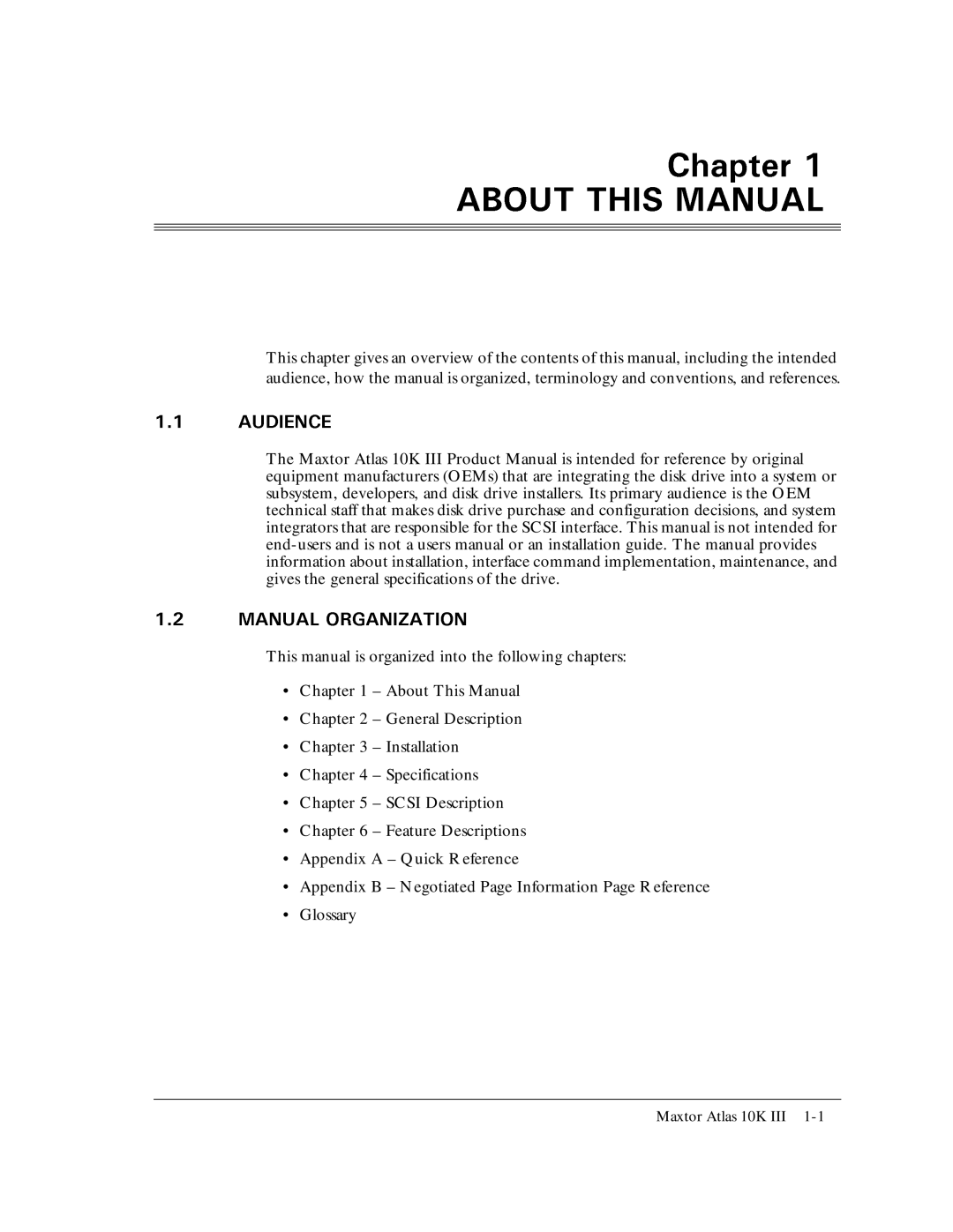 Maxtor manual Maxtor Atlas 10K III 