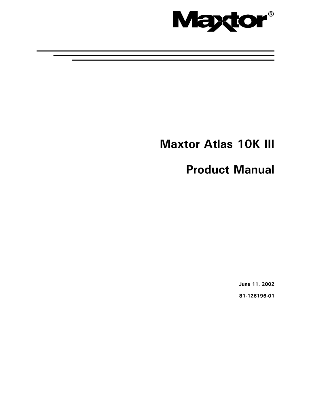 Maxtor 10K III manual Wpg 