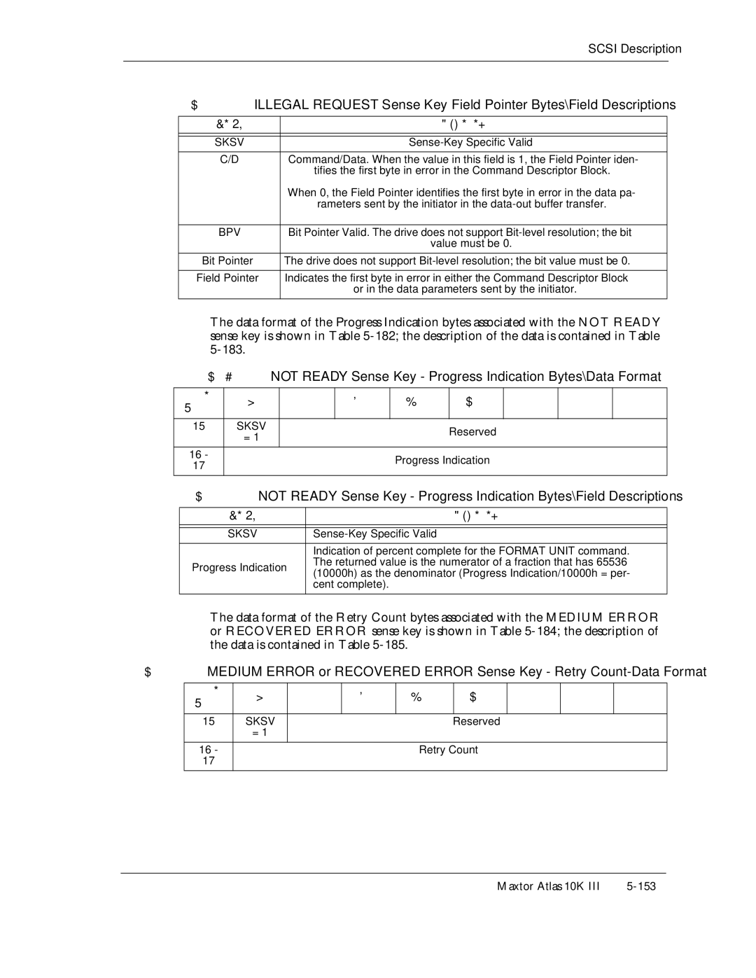 Maxtor 10K III manual Data is contained in Table, 184Table175-183, Bpv 