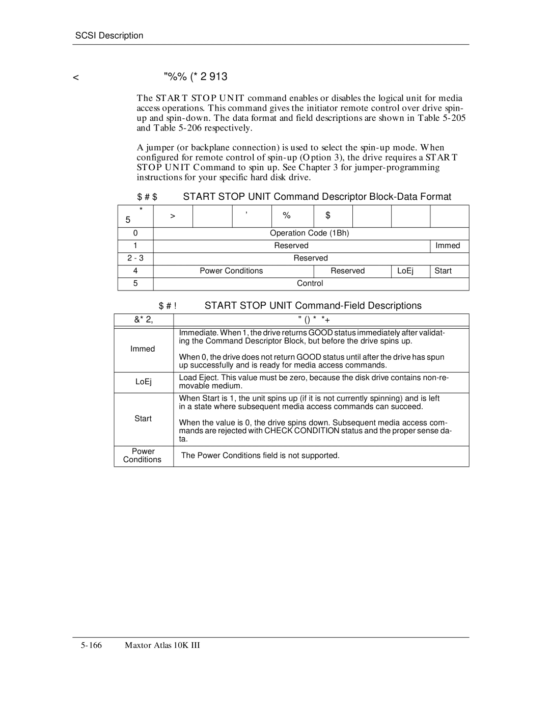 Maxtor 10K III manual 205, Operation Code 1Bh Reserved Immed, Power Conditions Reserved LoEj Start Control 