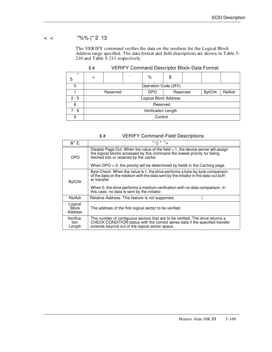 Maxtor 10K III manual Verify Command Descriptor Block-Data Format, Dpo 