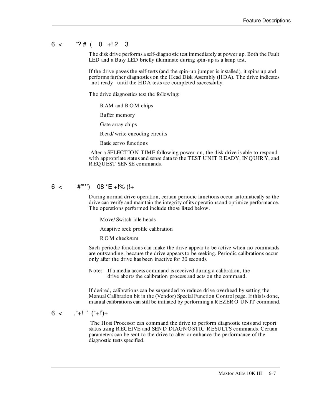 Maxtor 10K III manual Feature Descriptions 