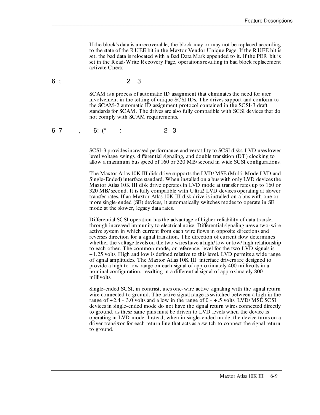 Maxtor 10K III manual Feature Descriptions 