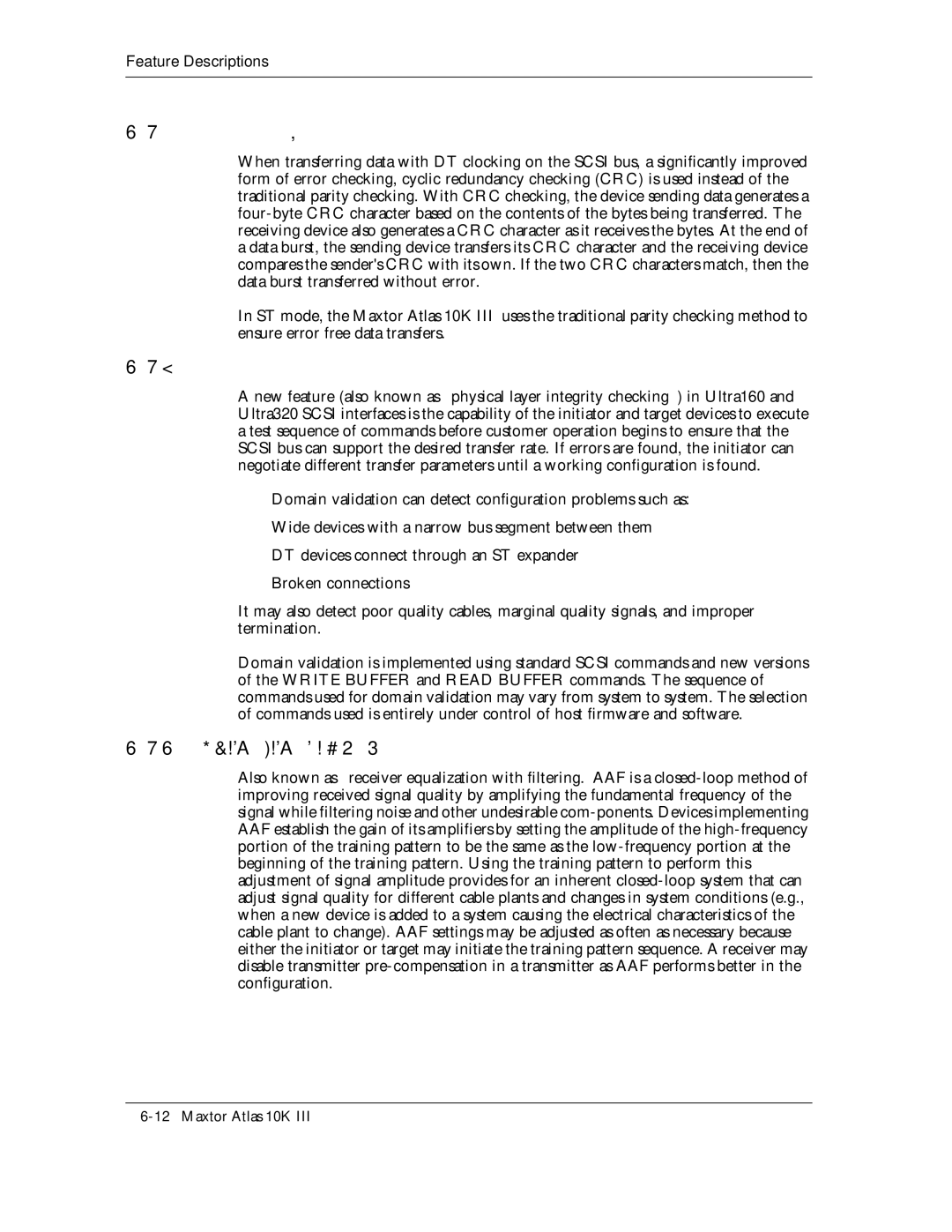 Maxtor 10K III manual Feature Descriptions 