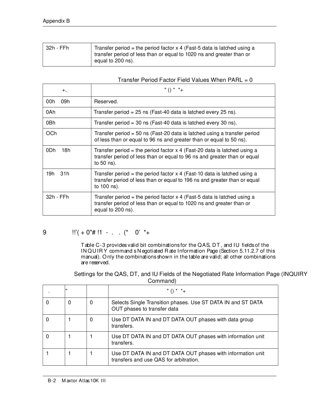 Maxtor 10K III manual OUT phases to transfer data, Use DT Data in and DT Data OUT phases with data group, Transfers 