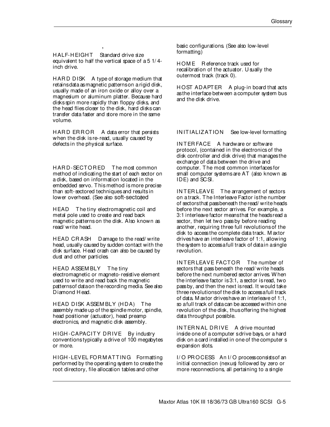 Maxtor 10K III manual Basic configurations. See also low-level formatting 