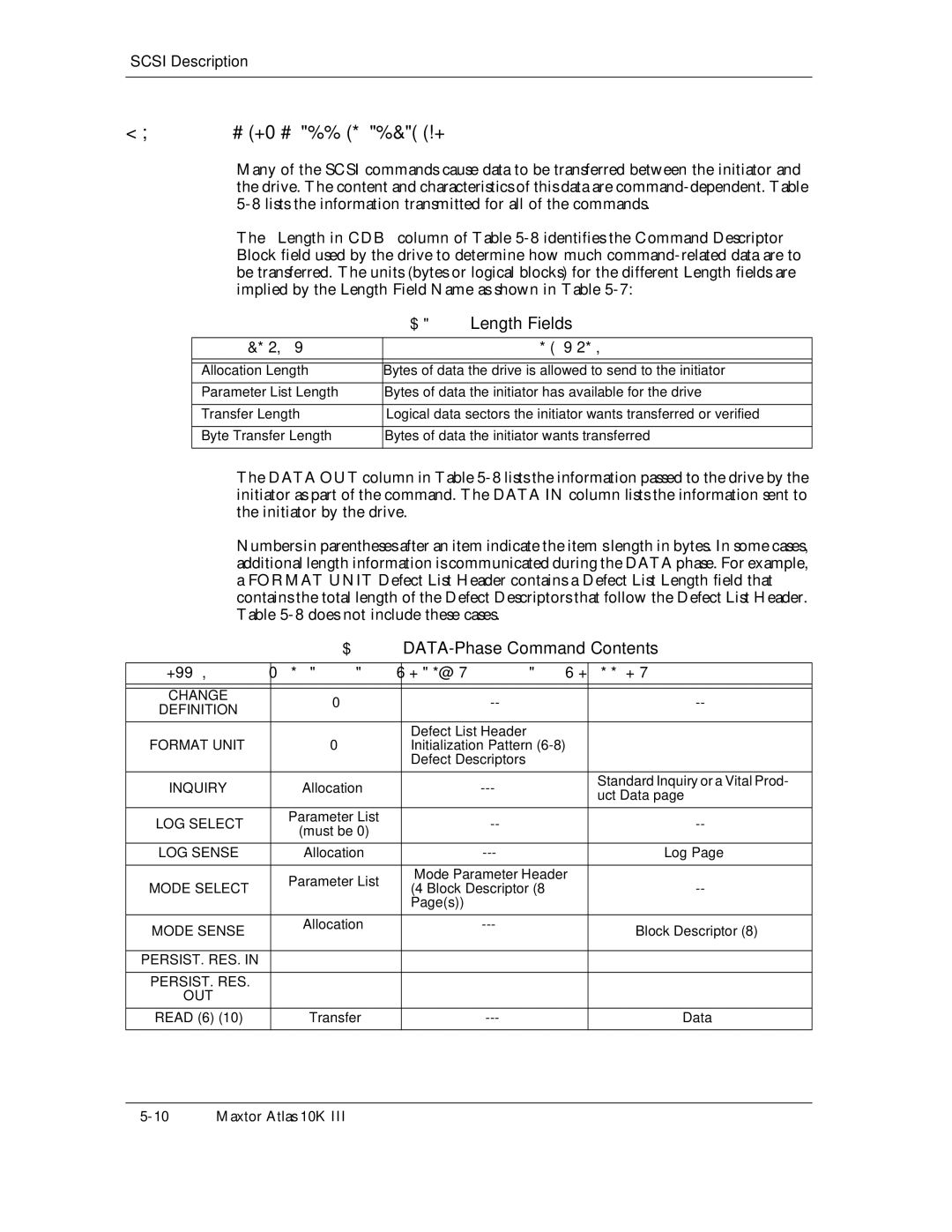 Maxtor 10K III manual Length Fields, Definition, Out 