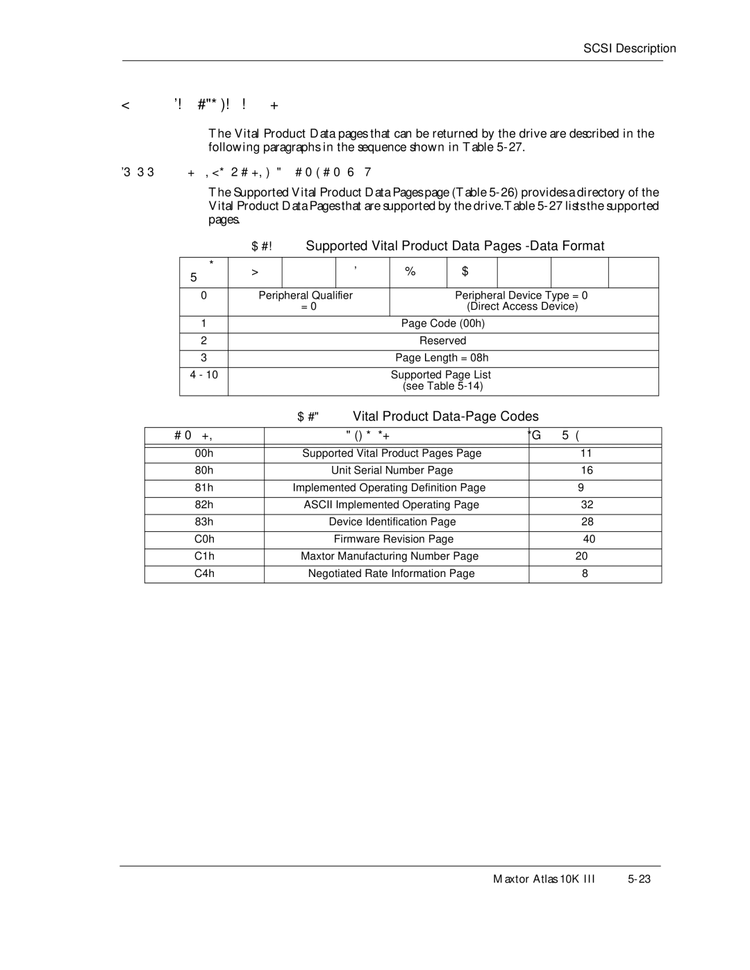 Maxtor 10K III manual Supported Vital Product Data Pages -Data Format, Reserved Length = 08h Supported Page List 