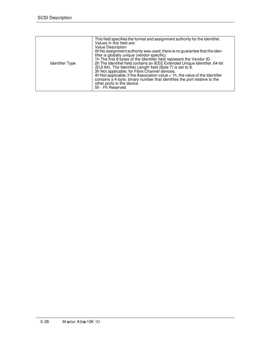 Maxtor 10K III manual Scsi Description 