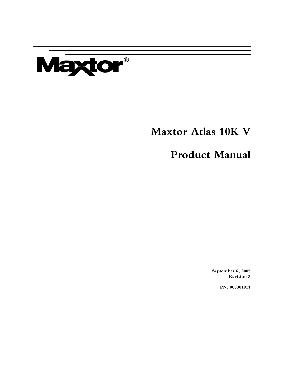 Maxtor 10K V manual Maxtor Atlas 10K Product Manual 