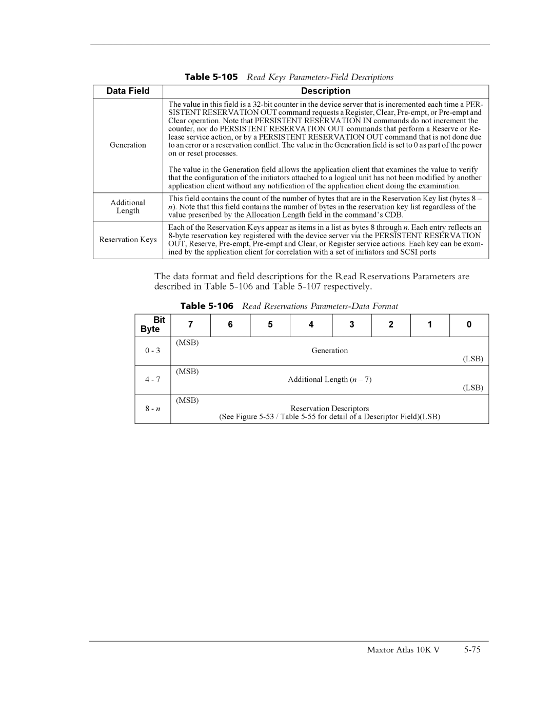 Maxtor 10K V manual Described in -106 and -107 respectively 