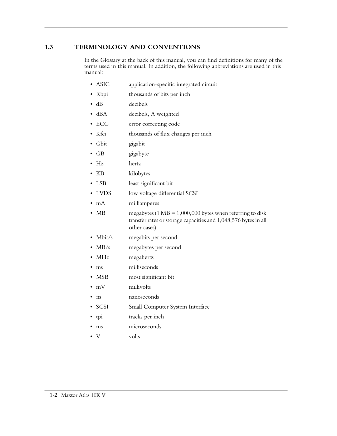 Maxtor 10K V manual Terminology and Conventions, Asic 