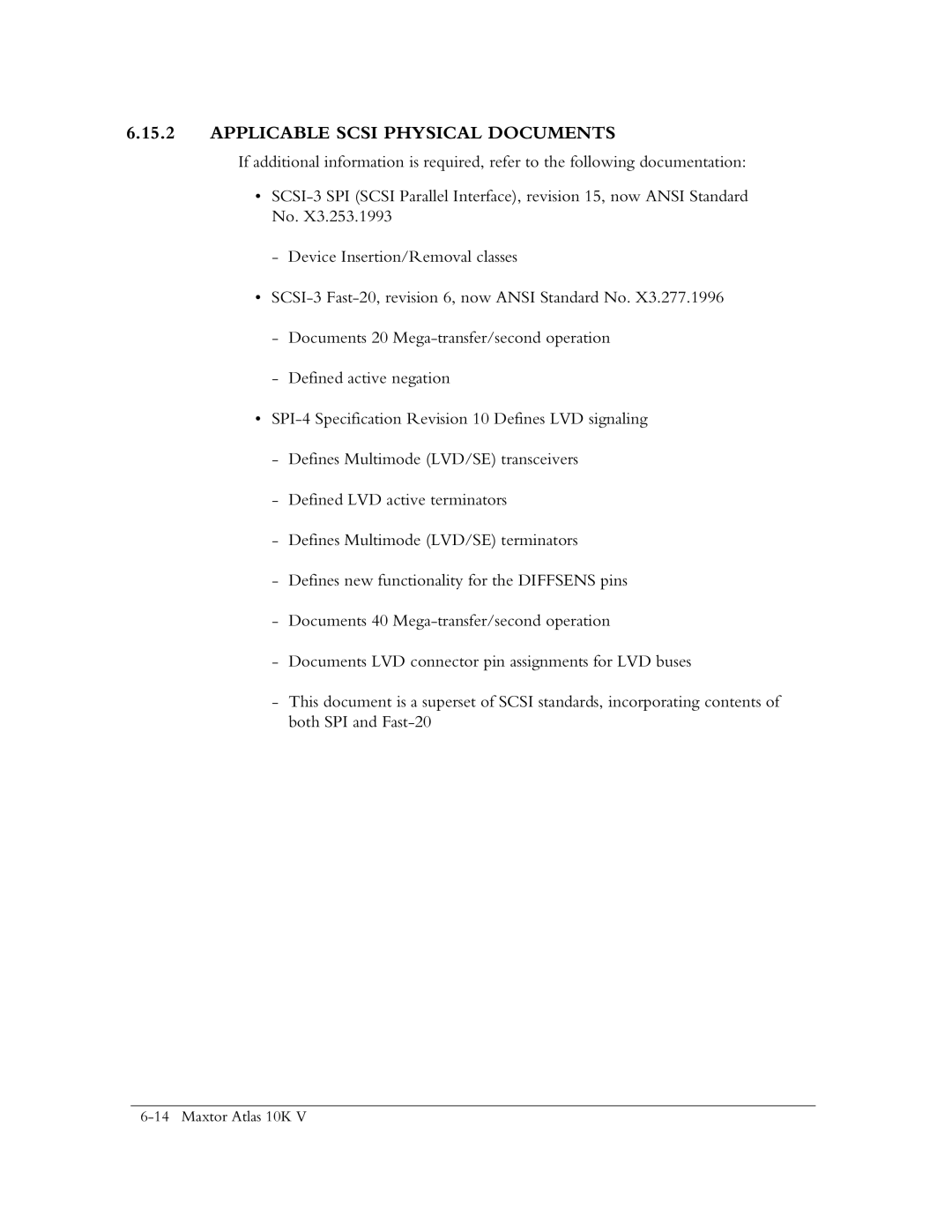 Maxtor 10K V manual Applicable Scsi Physical Documents 