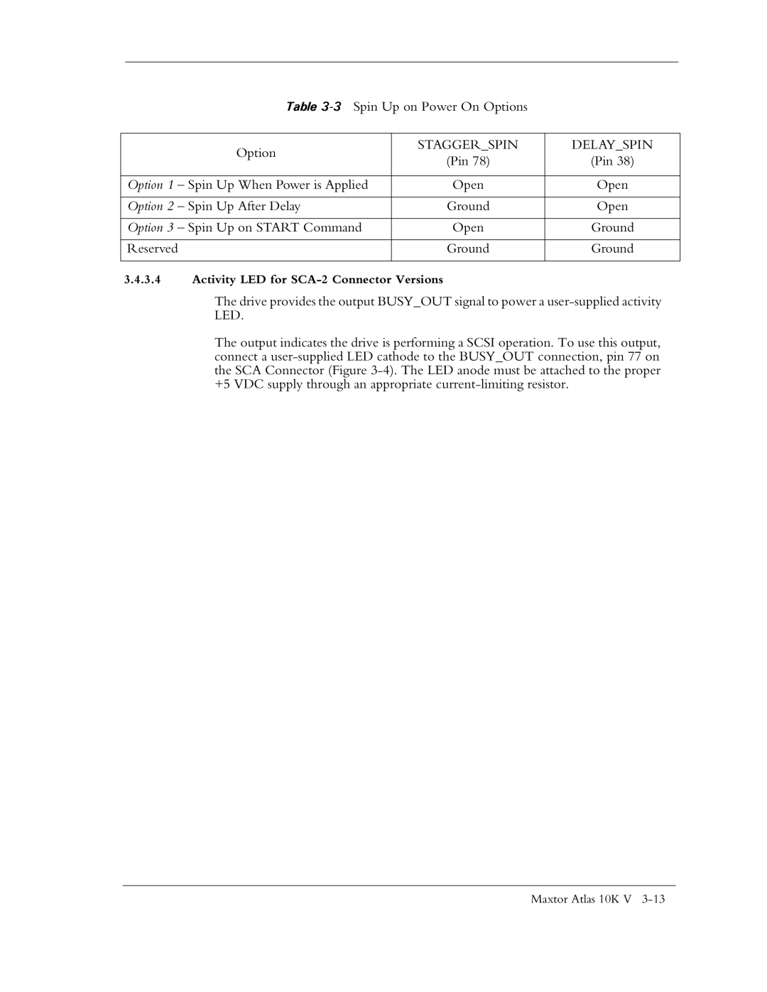 Maxtor 10K V manual Staggerspin Delayspin 