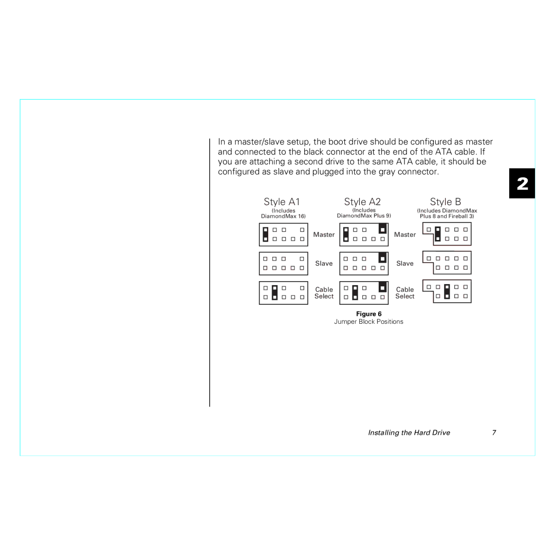 Maxtor 20255400 manual Style A1 Style A2 Style B 