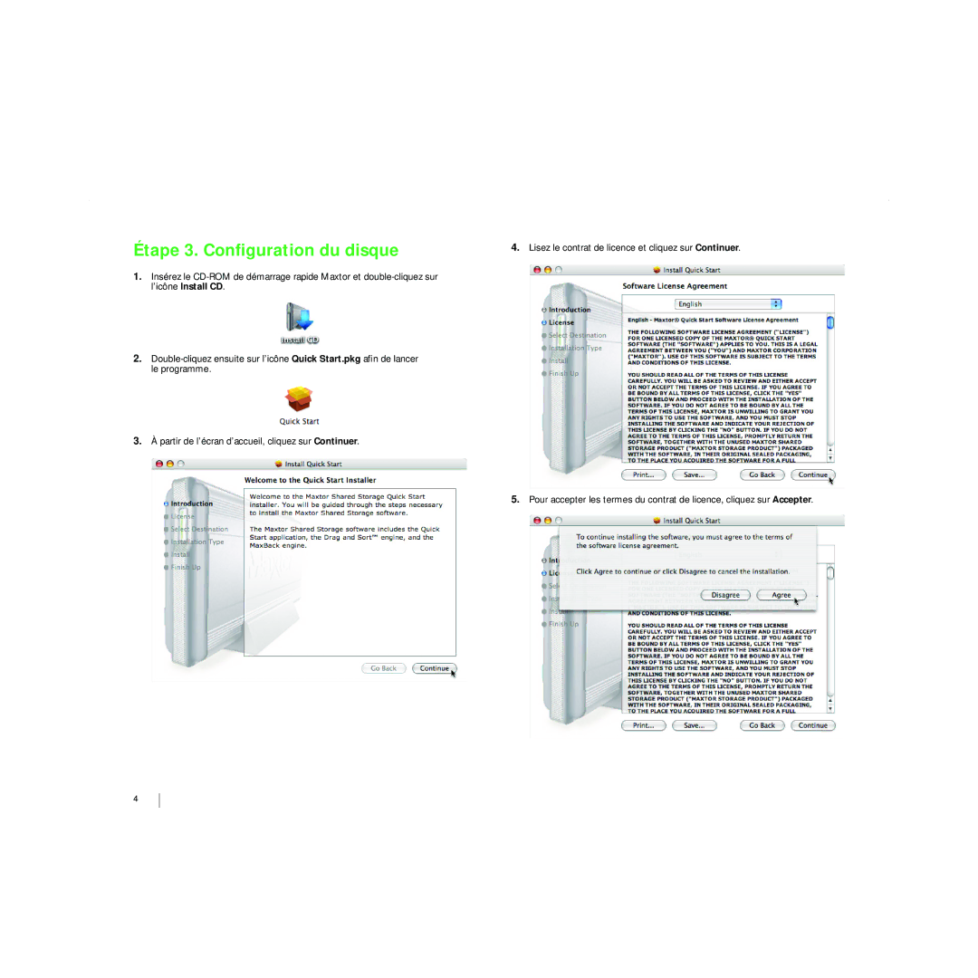 Maxtor 20297501 manual Étape 3. Conﬁguration du disque 