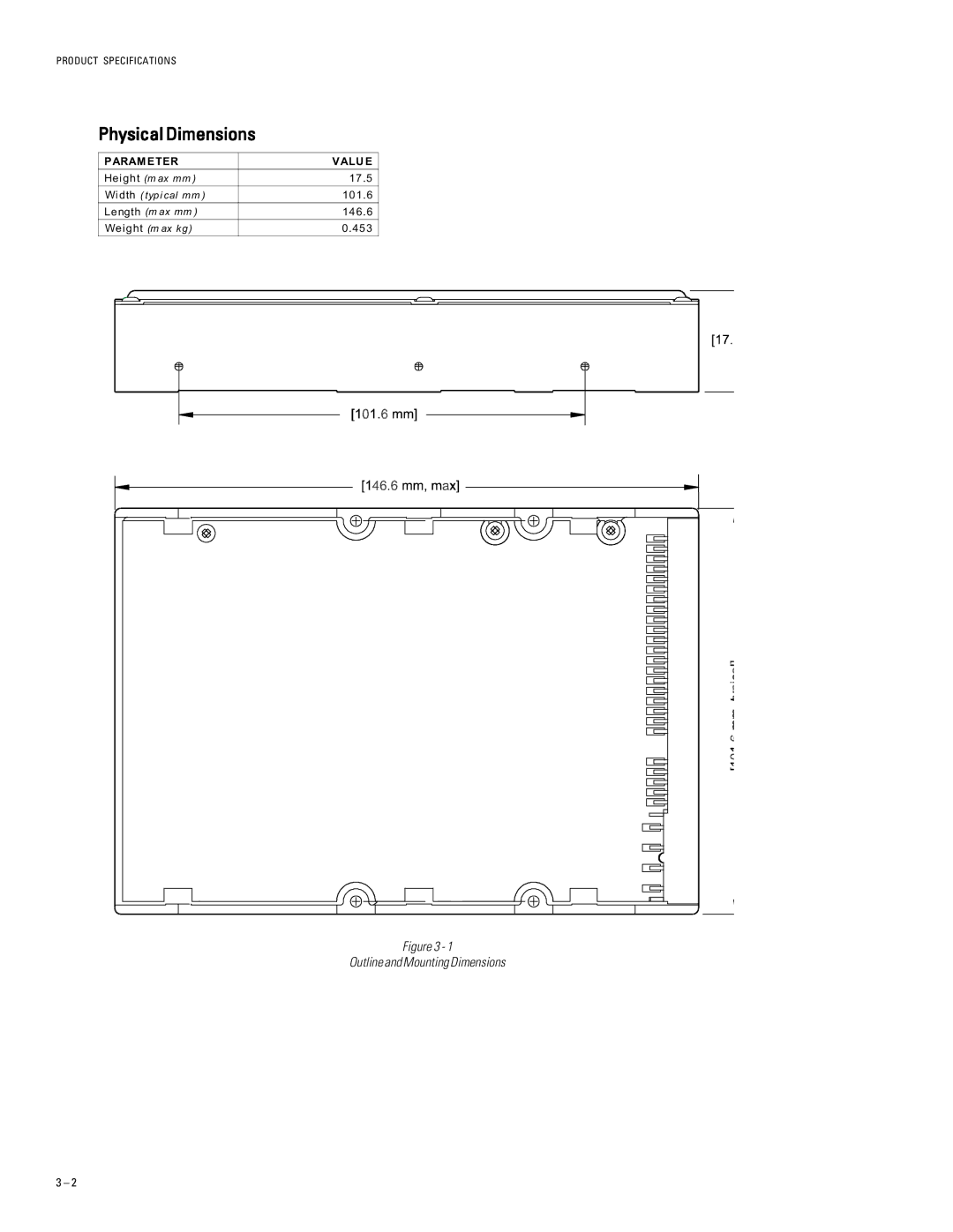 Maxtor 2R015H1, 2R010H1 specifications Physical Dimensions 