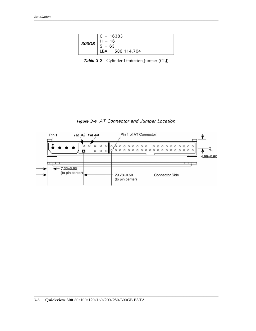 Maxtor 300 manual 4AT Connector and Jumper Location 