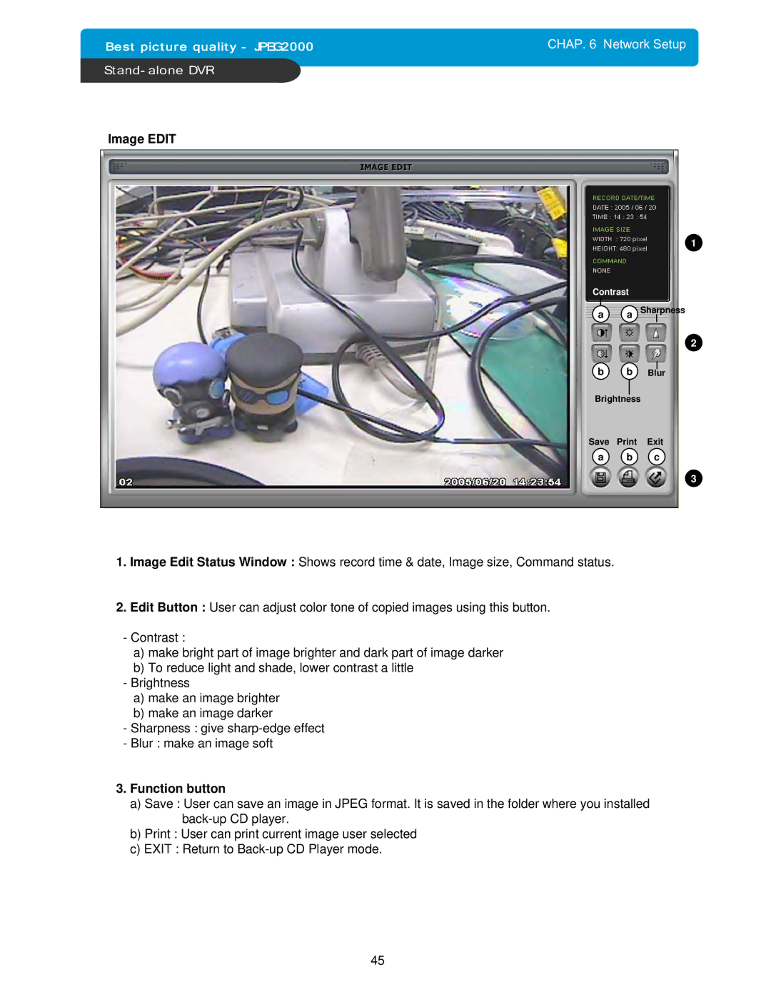 Maxtor 4Channel Stand-alone DVMR manual Image Edit 