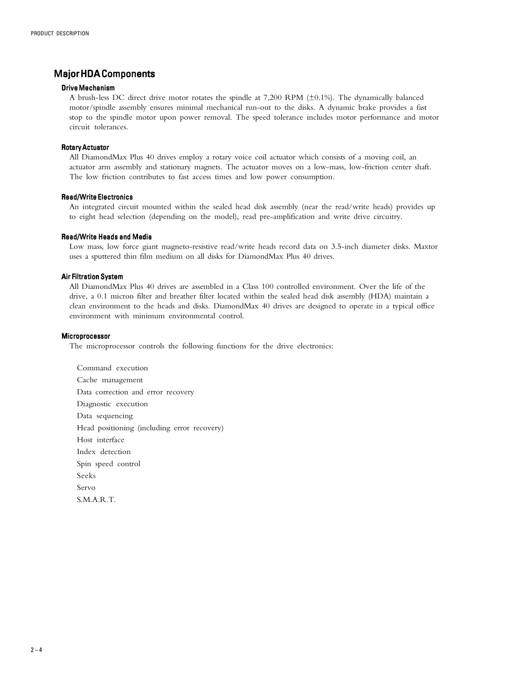 Maxtor 53073U6, 51024U2, 52049U4, 51536U3, 54098U8 specifications MajorHDAComponents 