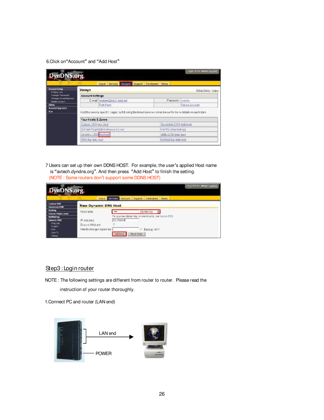 Maxtor 773W V1.0 user manual Login router 