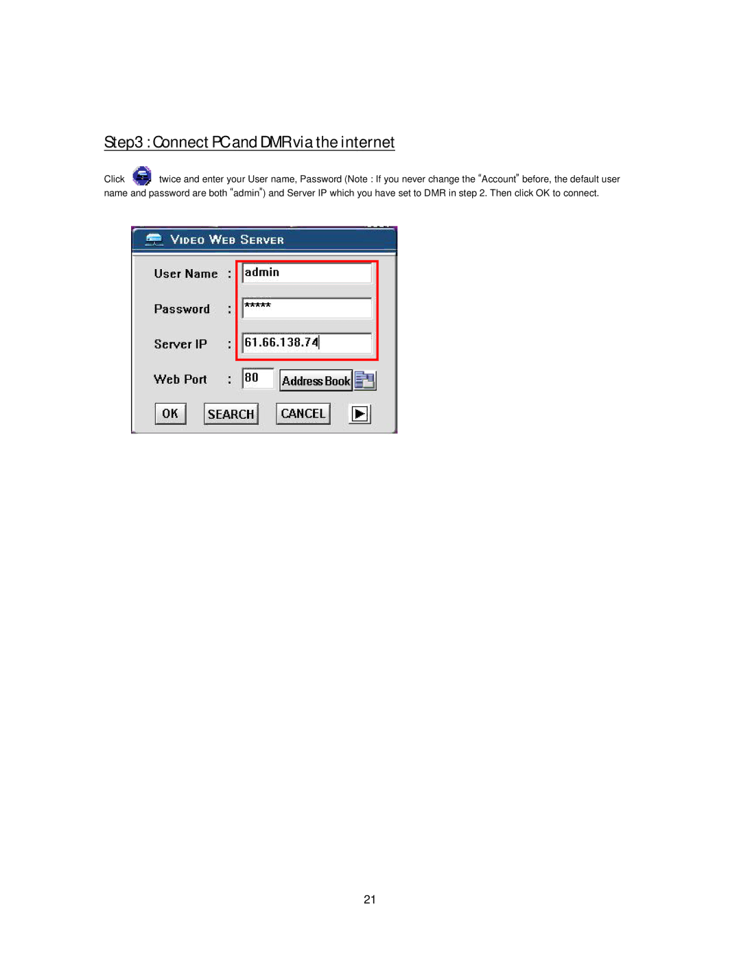 Maxtor 777 W V1.0 user manual Connect PC and DMR via the internet 