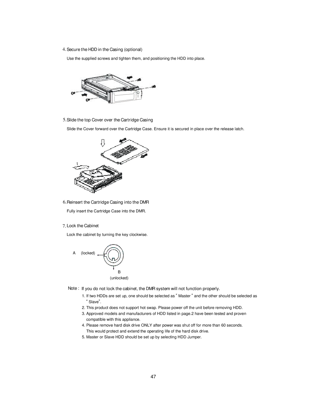 Maxtor 777 W V1.0 user manual Secure the HDD in the Casing optional 