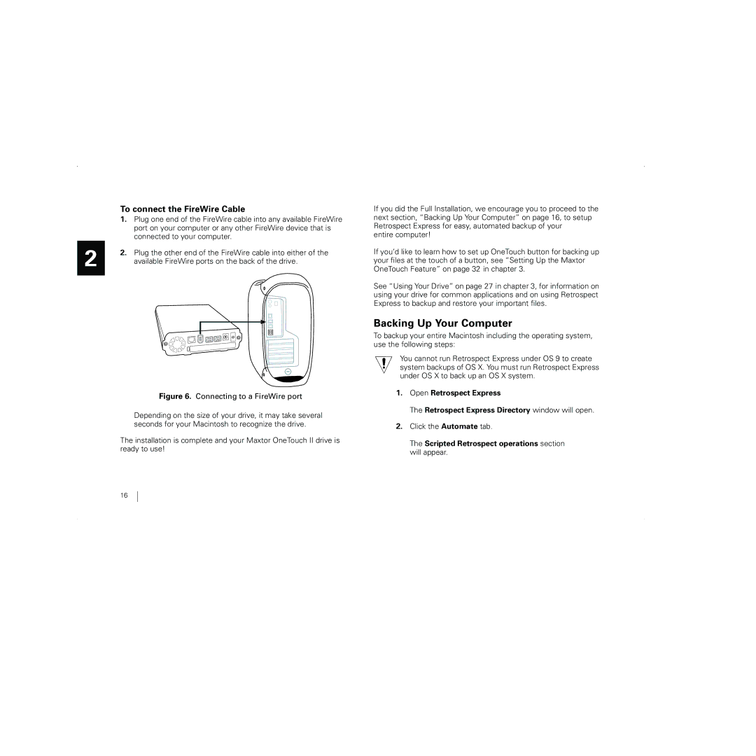 Maxtor 800 manual Click the Automate tab, Scripted Retrospect operations section will appear 