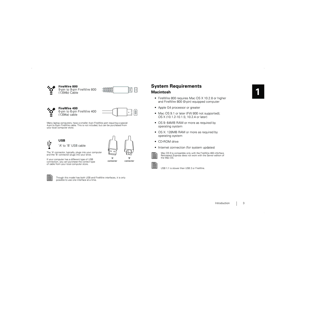 Maxtor 800 manual System Requirements, FireWire 