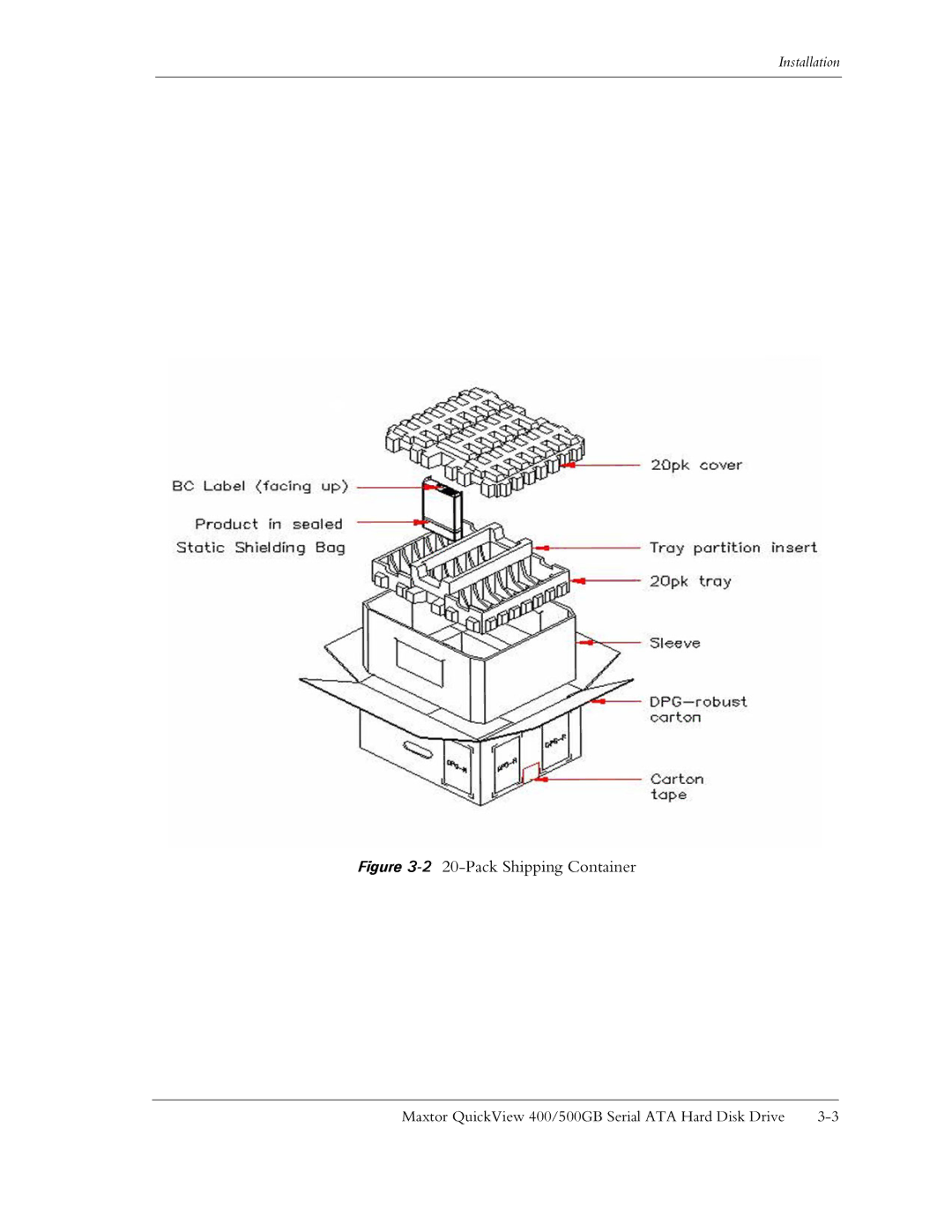 Maxtor ATA manual Pack Shipping Container 