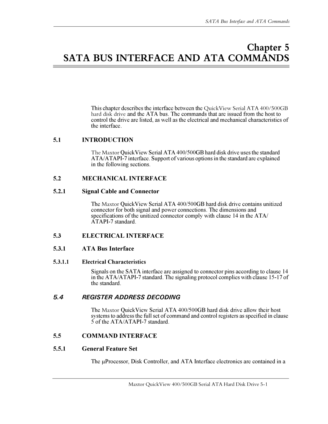 Maxtor ATA manual Introduction, Mechanical Interface, Electrical Interface, Command Interface 